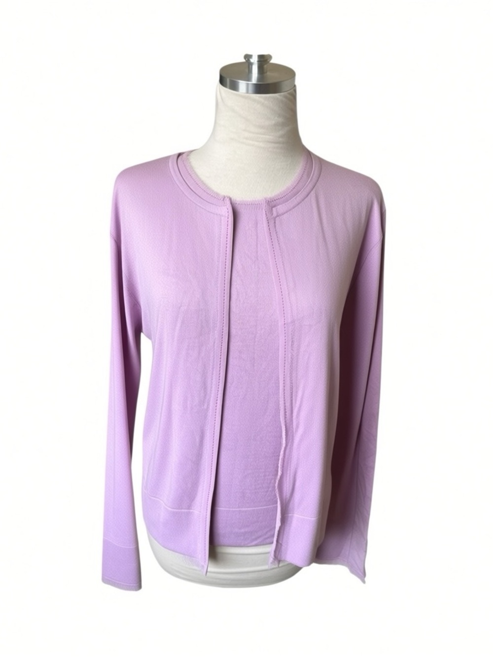 Philippe Adec Gorgeous Lavender NWT Cardigan Set Silk Cashmere